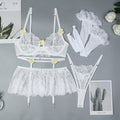 3D Floral Embroidery Lingerie Set – Lace Splicing Dark Luxury
