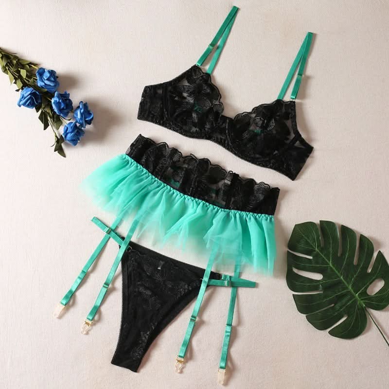 Rüschenrock Dessous Set mit Strumpfgürtel – Shapewear & Erotik