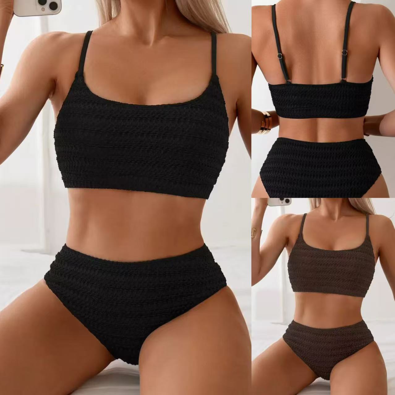 Nylon jacquard split bikini