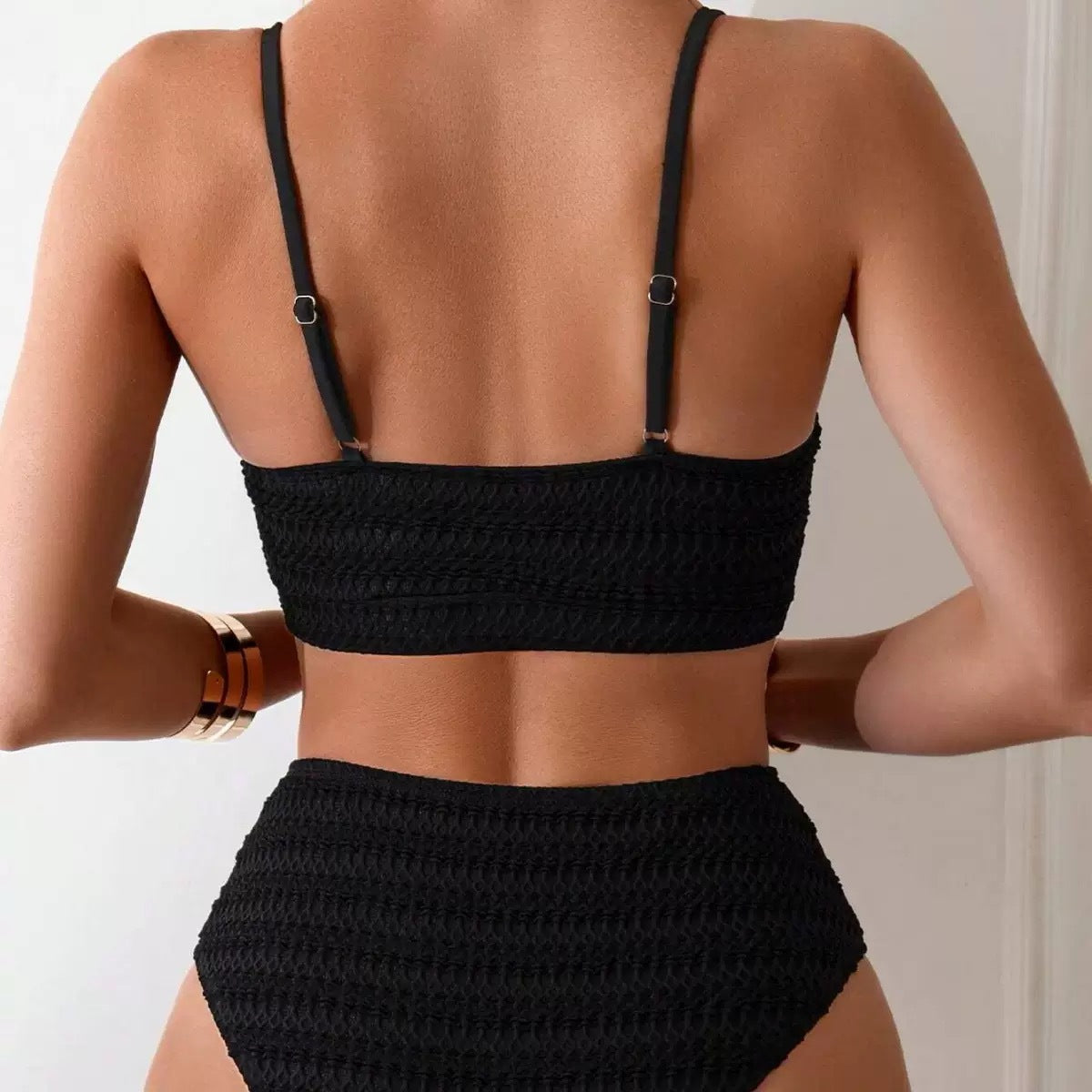 Nylon jacquard split bikini