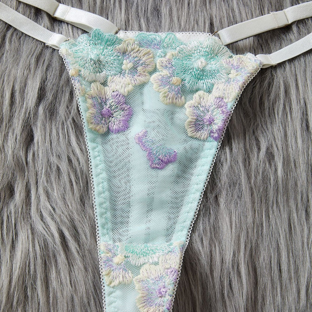 Summer Embroidered Bra Sexy Underwear Bra Set Two Piece Set