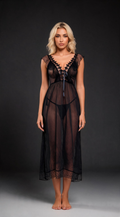 Gepunktetes Mesh Negligee Rückenfrei – Prinzessin Trägerkleid