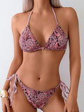Hanging neck tie bikini