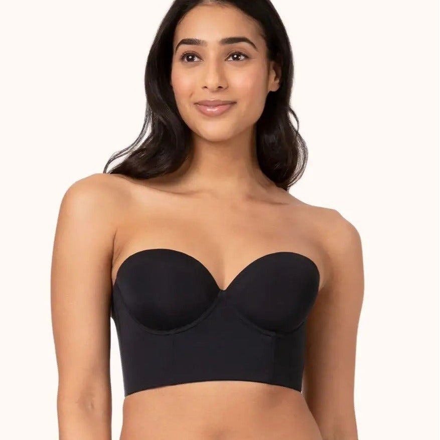 Backless tube top with low back and detachable bra