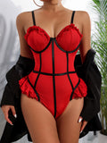 Ribbon & Steel Ring Lace Jumpsuit – Dark Obsession