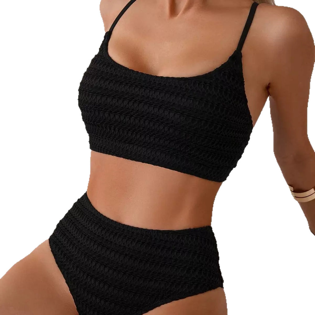 Nylon jacquard split bikini