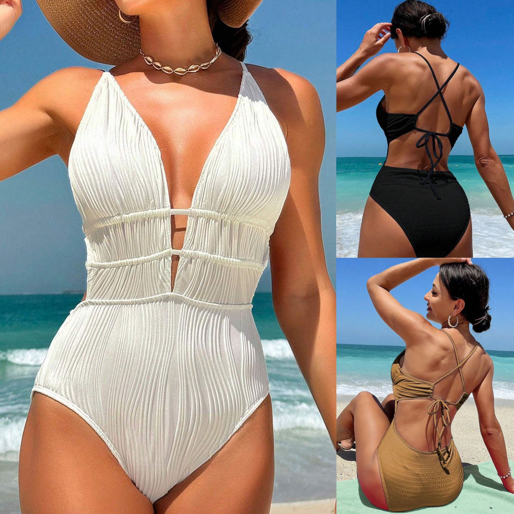 Jumpsuit bikini deep V