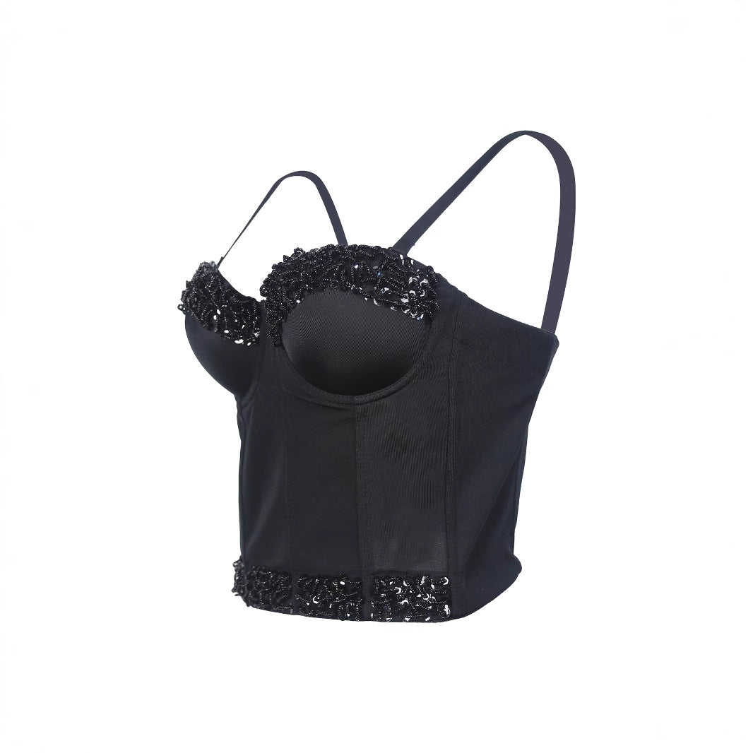 Women's Strappy Bra Beaded Bra Handmade Level Underwear