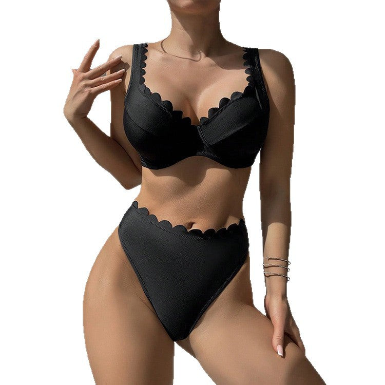 Split high waisted bikini