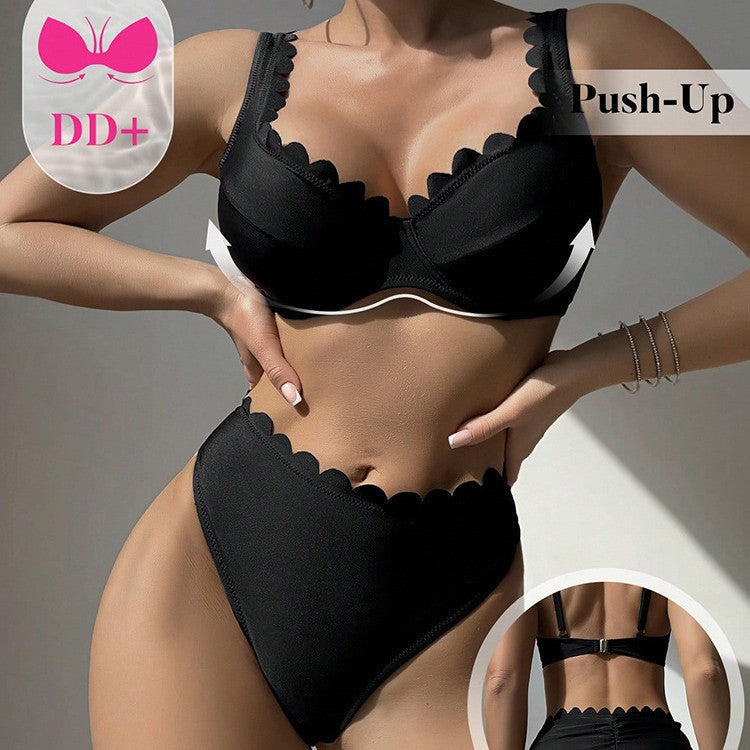 Split high waisted bikini