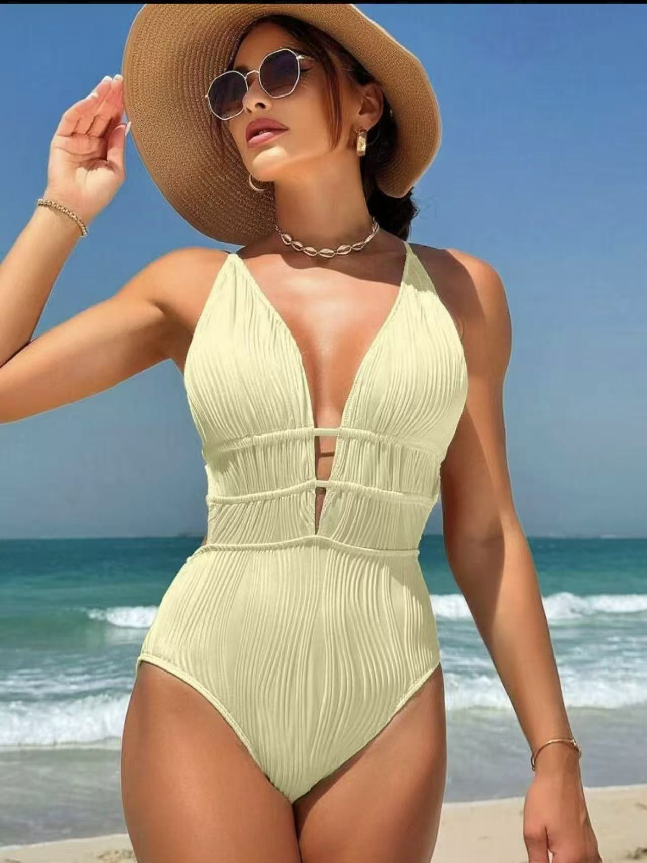 Jumpsuit bikini deep V