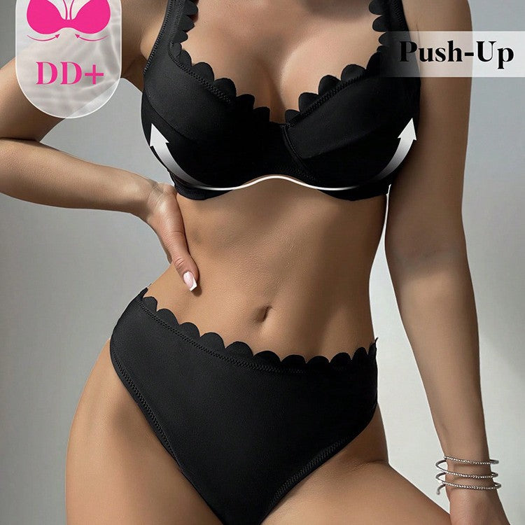 Split high waisted bikini