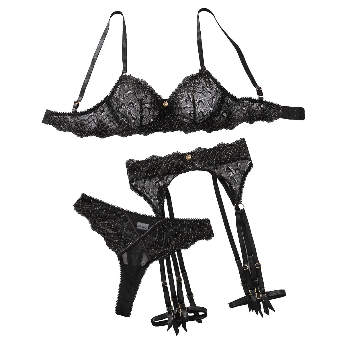Lace and lace sexy women's bra sexy lingerie four piece set