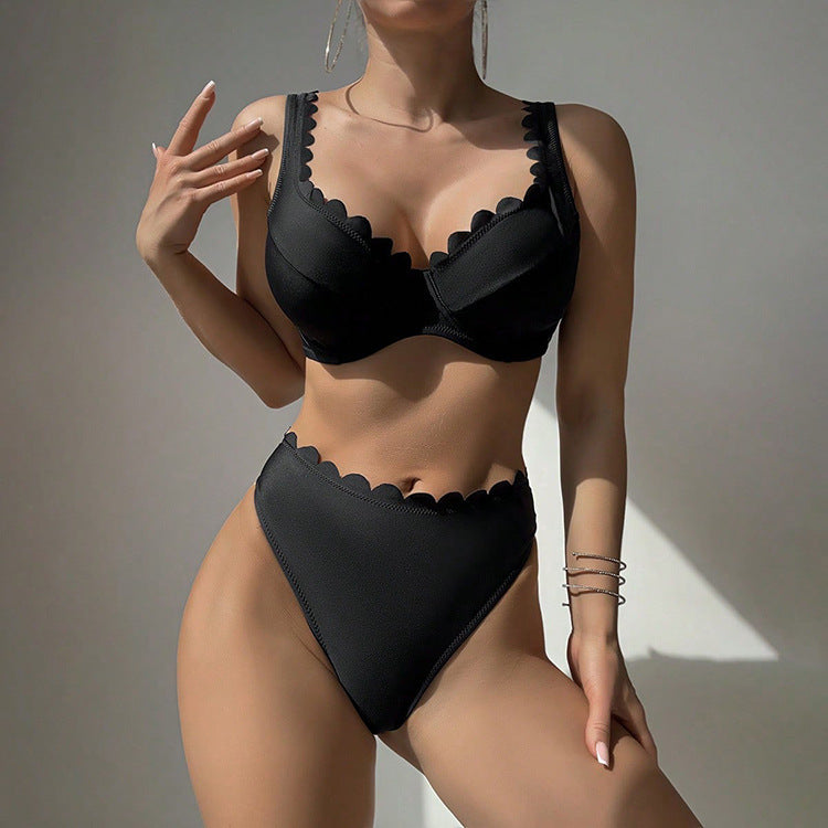 Split high waisted bikini