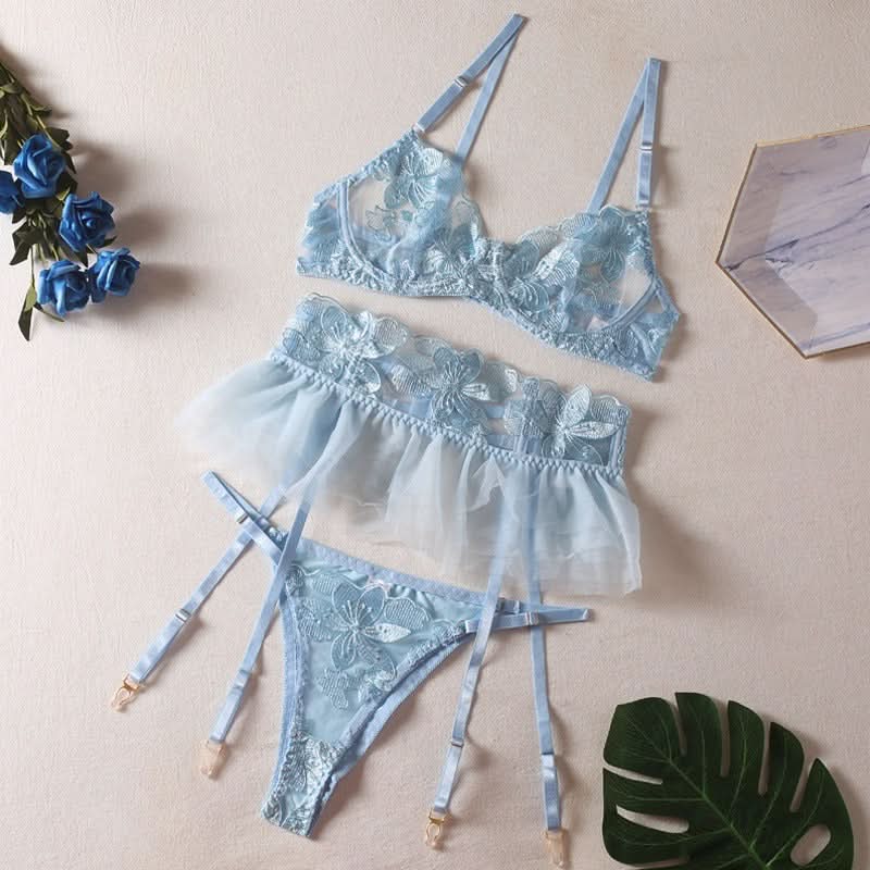 Rüschenrock Dessous Set mit Strumpfgürtel – Shapewear & Erotik