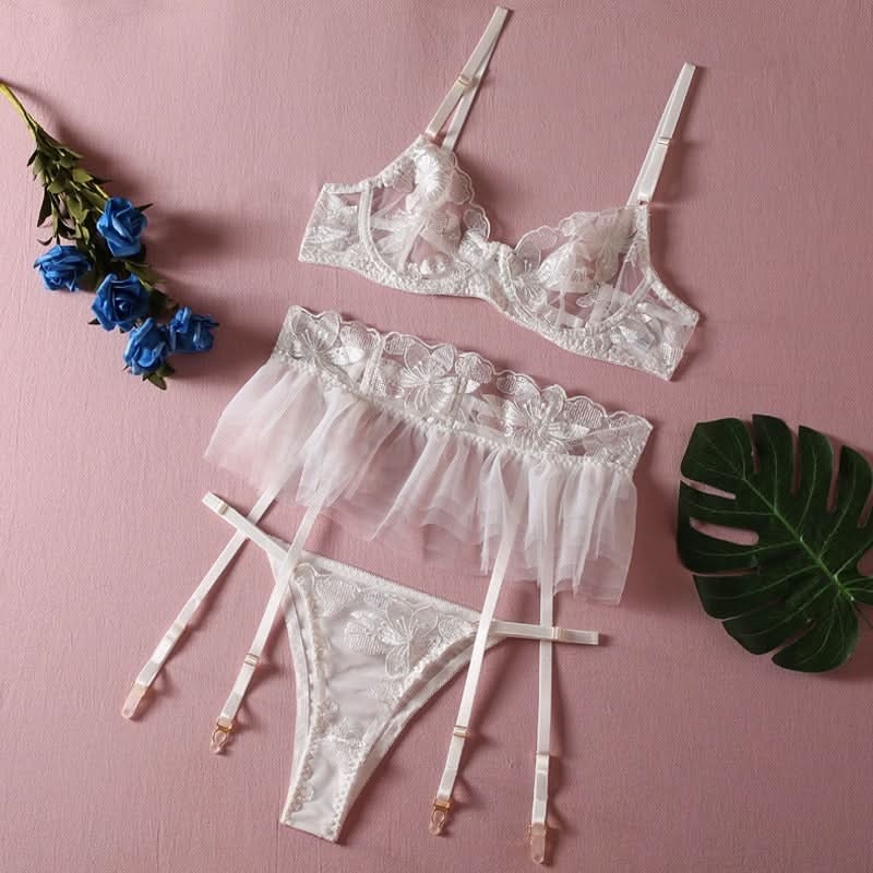 Rüschenrock Dessous Set mit Strumpfgürtel – Shapewear & Erotik