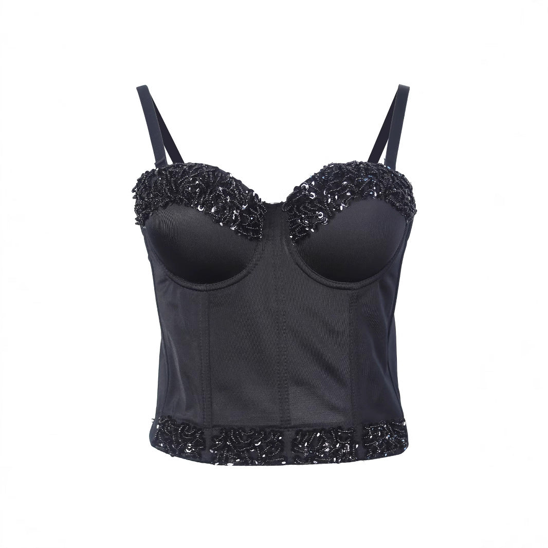 Women's Strappy Bra Beaded Bra Handmade Level Underwear