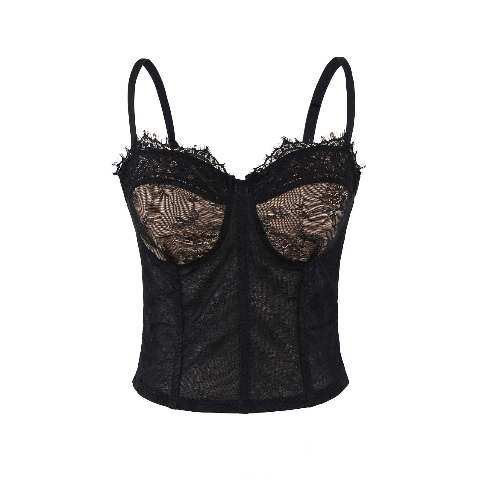 Women's INS Internet Celebrity Full Lace Bra Cup Strapless Bra