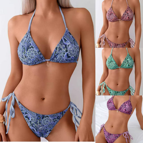 Hanging neck tie bikini