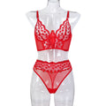 Red Rose Embroidery Lingerie Set – Dark Romance